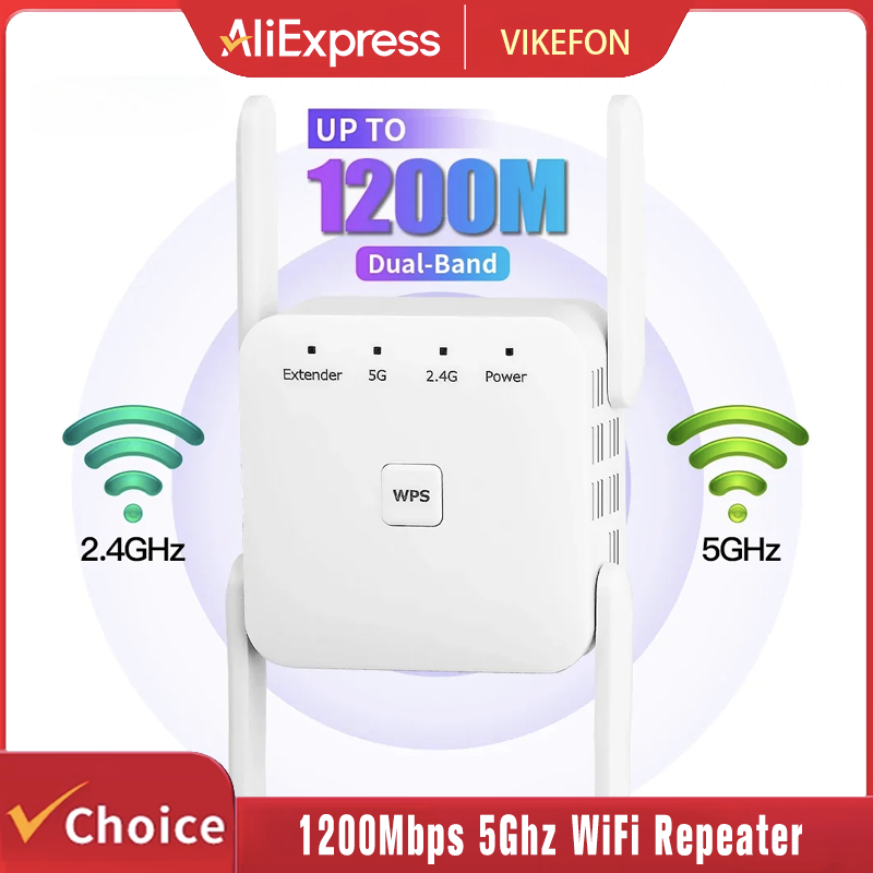 Smart Home Router - Penguat Sinyal WiFi Nirkabel 1200Mbps 5Ghz,