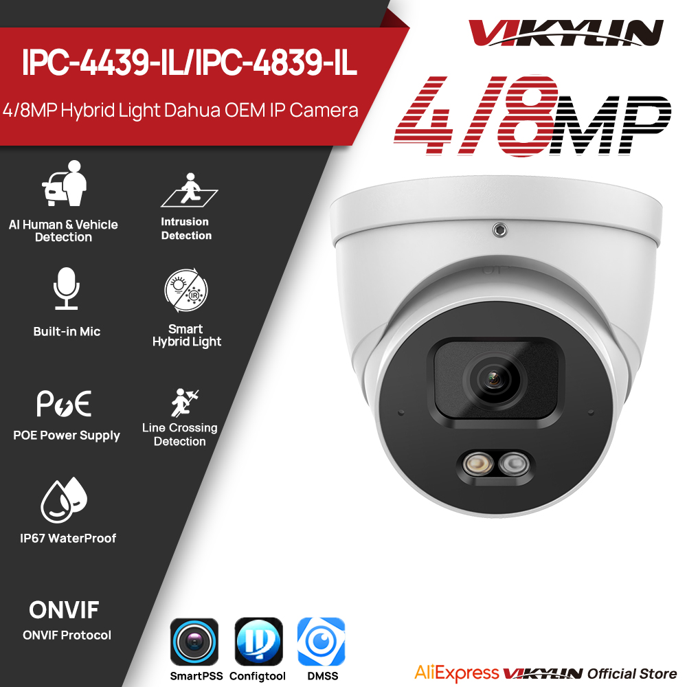 Smart Home X10 - VIKYLIN Kamera Keamanan IP 4/8MP dengan