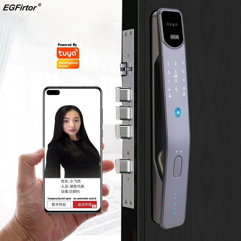 Wifi Doorbell Camera - Tuya kunci pintu pintar sidik jari,