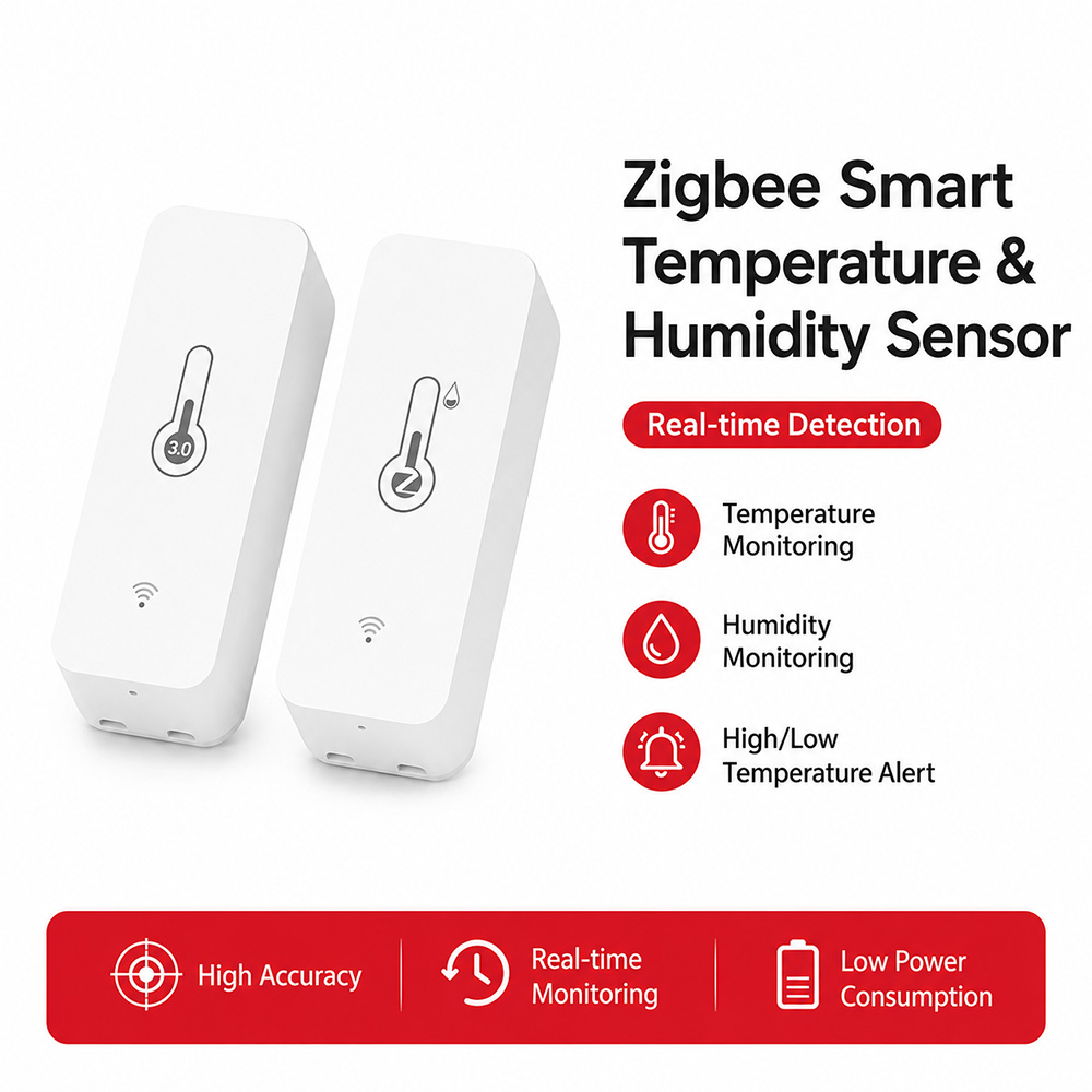 Smart Home Tablet - Sensor Suhu Kelembaban Zigbee Termometer Higrometer