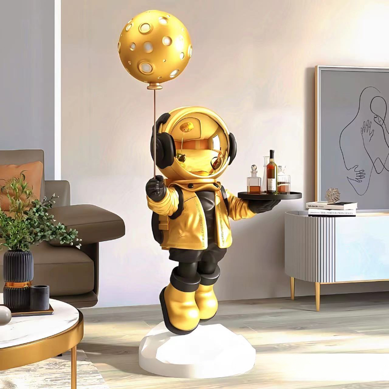 Smart Home Speaker - Ornamen Penyimpanan Lantai Astronot Kreatif Ukuran