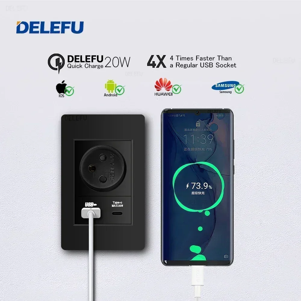 DELEFU Hitam PC tahan api USB  - Smart Home For Pc ulasan dan harga