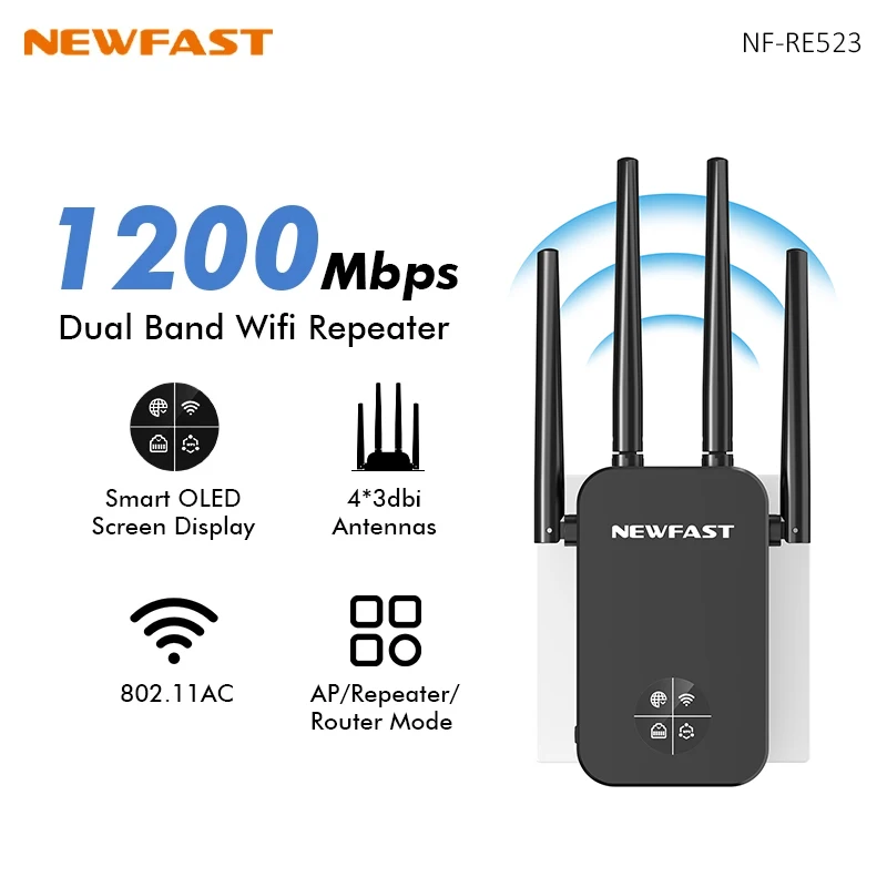 NEWFAST 1200Mbps WiFi Repeater - Smart Home X10 ulasan dan harga