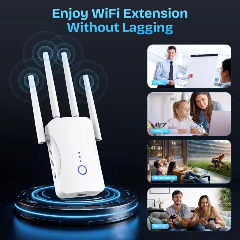1200Mbps Dual Band WiFi Repeat - Smart Home Router ulasan dan harga