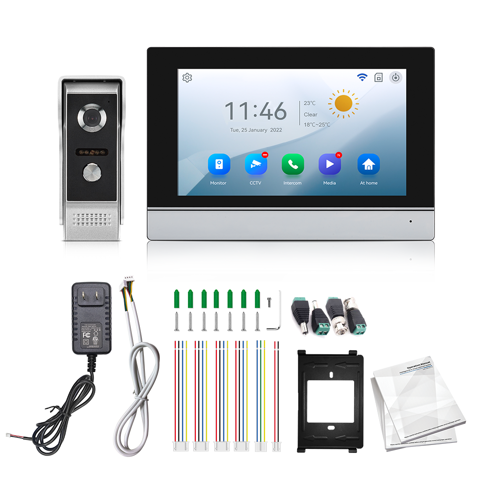 Layar IPS 7 Inci 2MP Tuya Kont - Wifi Doorbell Camera ulasan dan harga