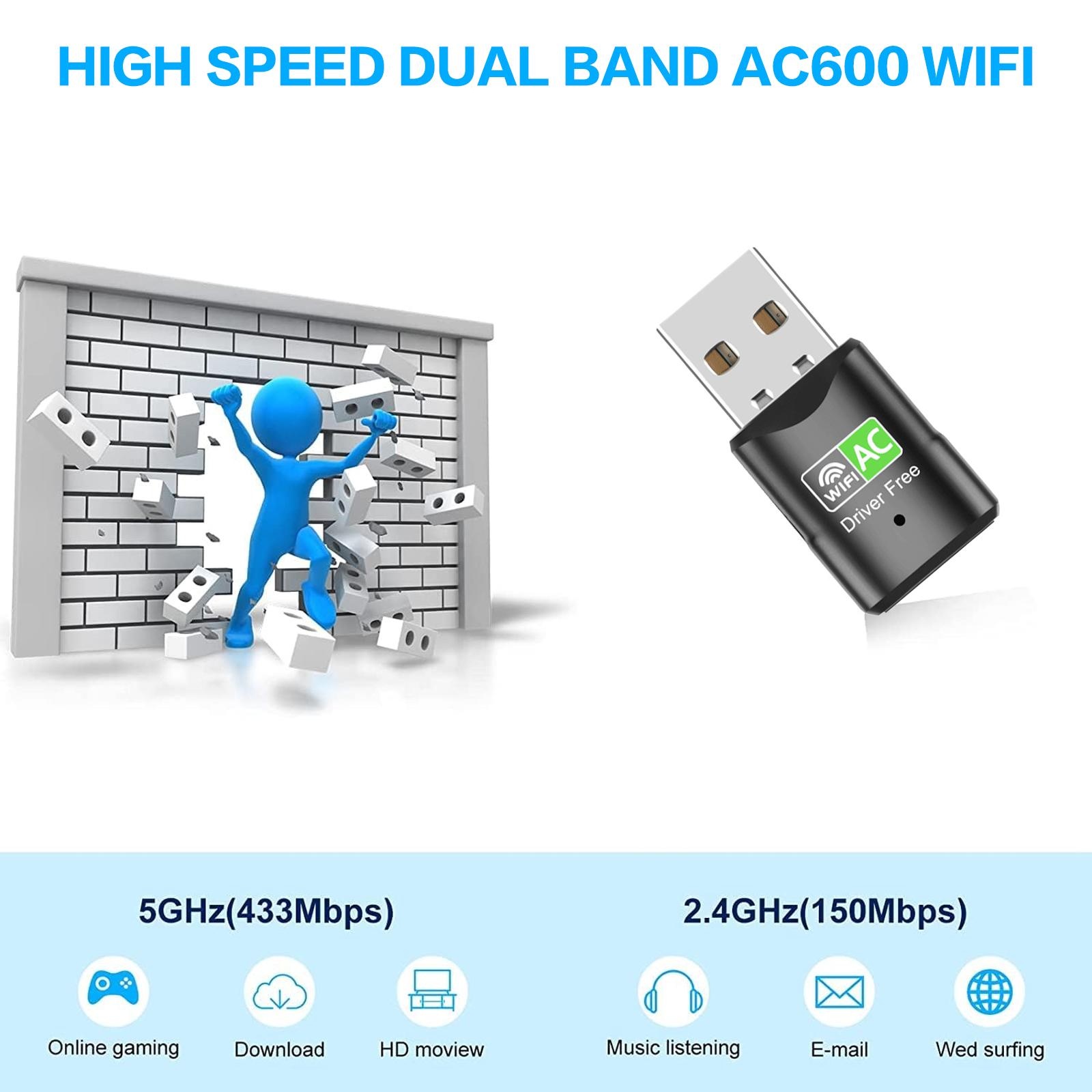 Adaptor WiFi USB AC600, Dongle - Smart Home For Pc ulasan dan harga
